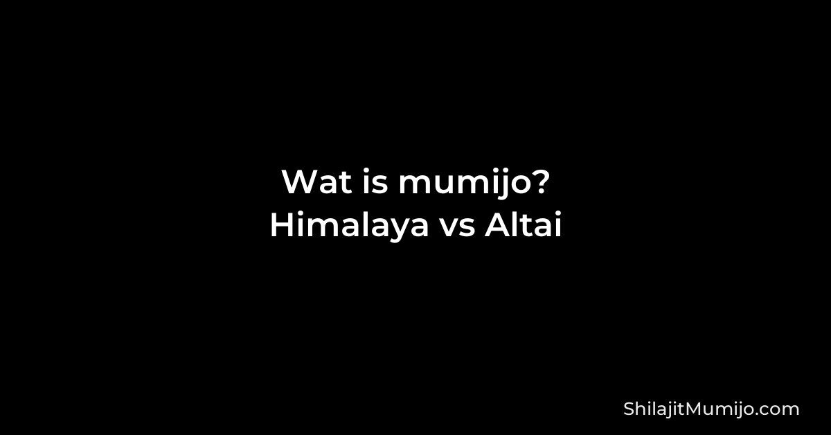 Wat is mumijo? Shilajit met twee namen (Himalaya vs Altai)