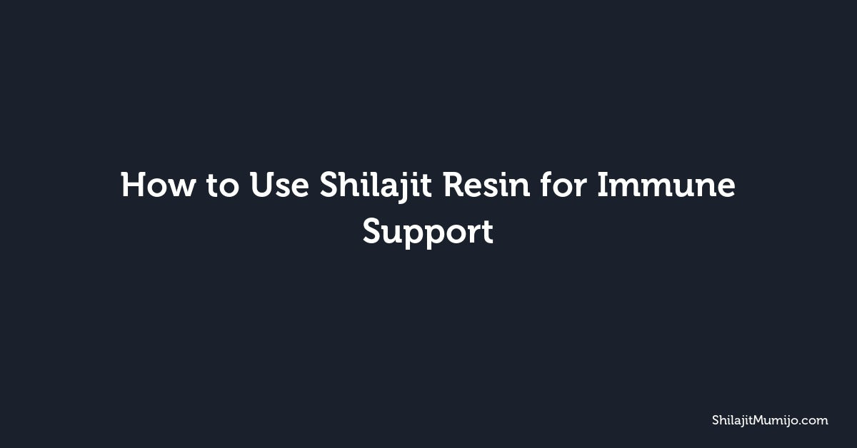 How to Use Shilajit Resin for Immune Support: A Practical Guide