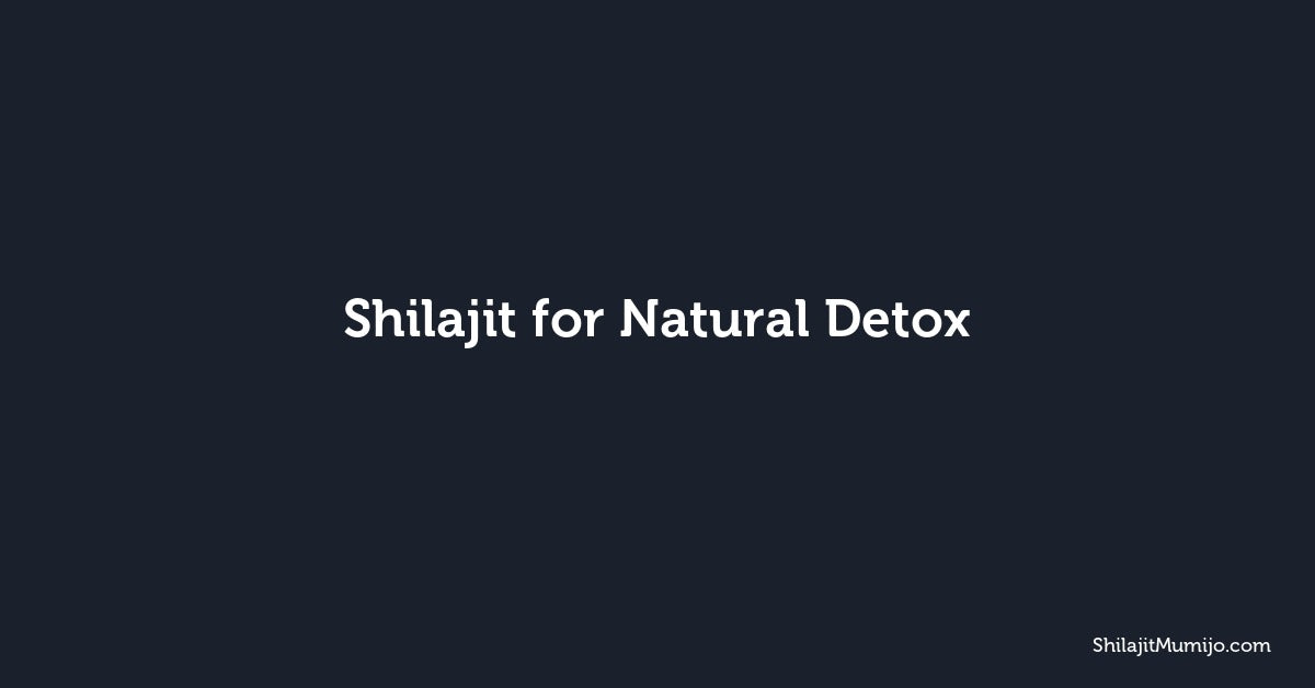 Shilajit for Natural Detox: How Fulvic Acid Supports Cleansing