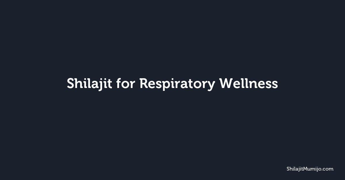 Shilajit for Respiratory Wellness: Antioxidant and Mineral Support