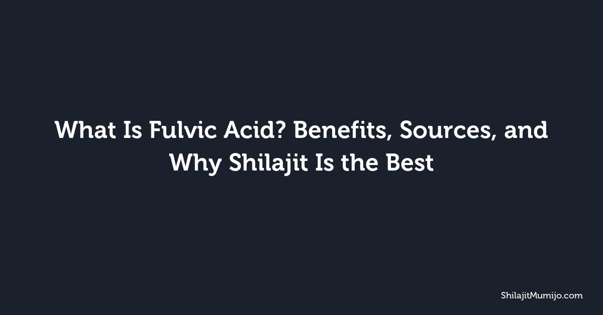 What Is Fulvic Acid? Benefits, Sources, and Why Shilajit Is the Best