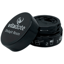 Load image into Gallery viewer, shilajit resin in a nice protected ultra violet glass container